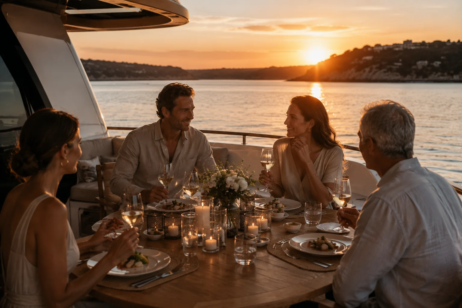 Mediterranean dinner by the water
