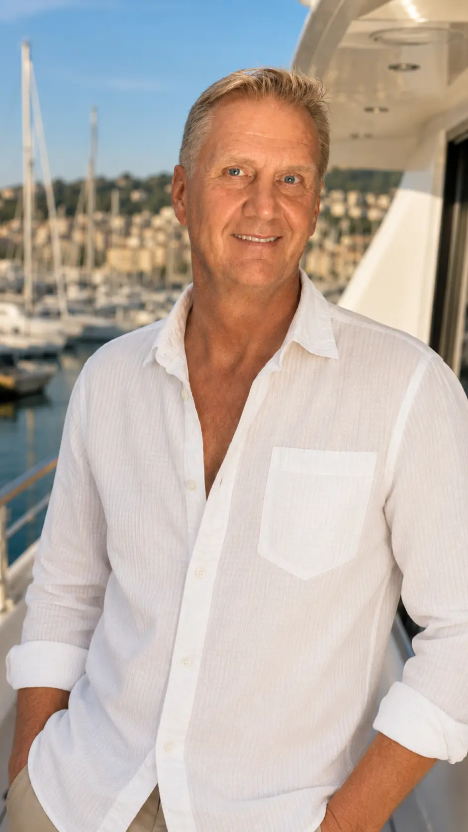 Frank Simonis auf einer Yacht