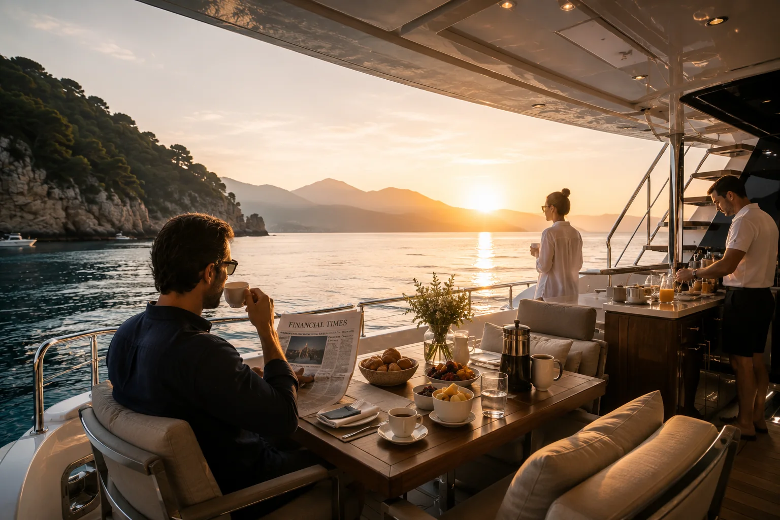 The coast becoming smaller after departure
